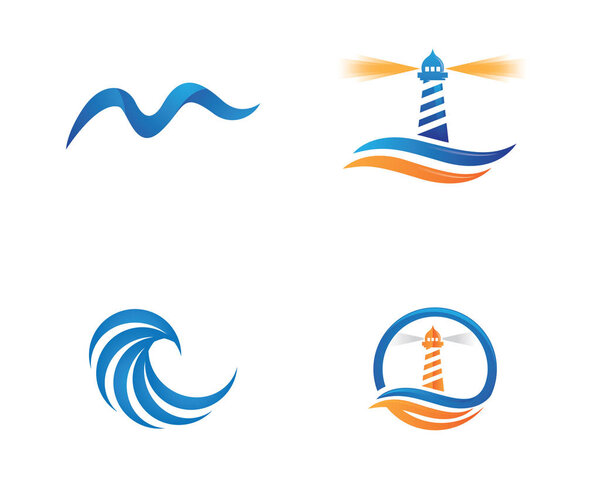 Water wave icon vector illustration design logo