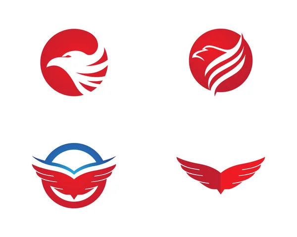 Wing Falcon Logo Template Vetor Ilustração Design — Vetor de Stock