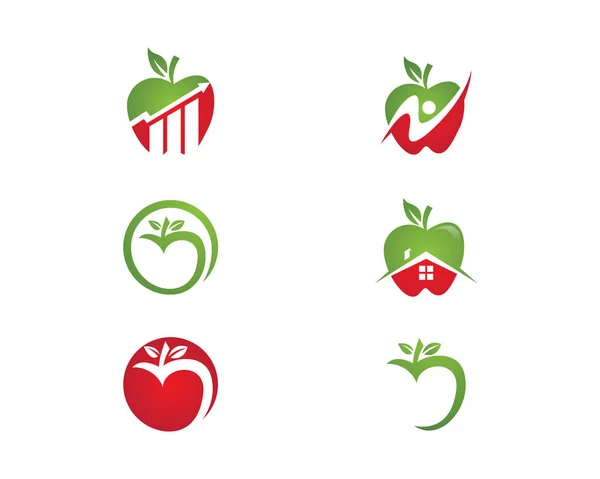 Apple Vector Illustratie Ontwerp Pictogram Logo Template — Stockvector