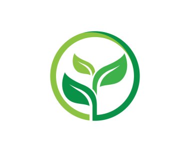 Yeşil ağaç yaprağı ekoloji doğa elementi vektörü logoları