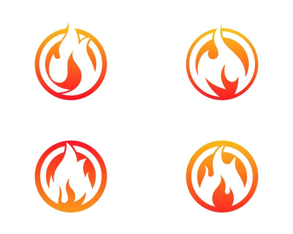 Feuer Flammenvektor Illustration Design Vorlage — Stockvektor