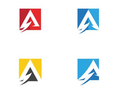 Bir Harf Yıldırımı Logo Şablonu vektör resimleme tasarımı