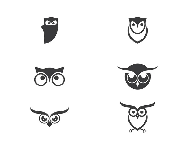 Baykuş Kuş Çizim Logo Şablonu Vektör Simgesi — Stok Vektör
