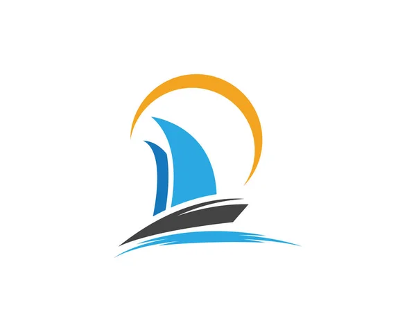 Cruiseschip Logo Template Vector Pictogram Illustratie Ontwerp — Stockvector