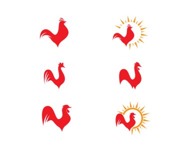 Rooster logosu vektör ikonu çizimi tasarımı