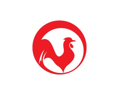 Rooster logosu vektör ikonu çizimi tasarımı