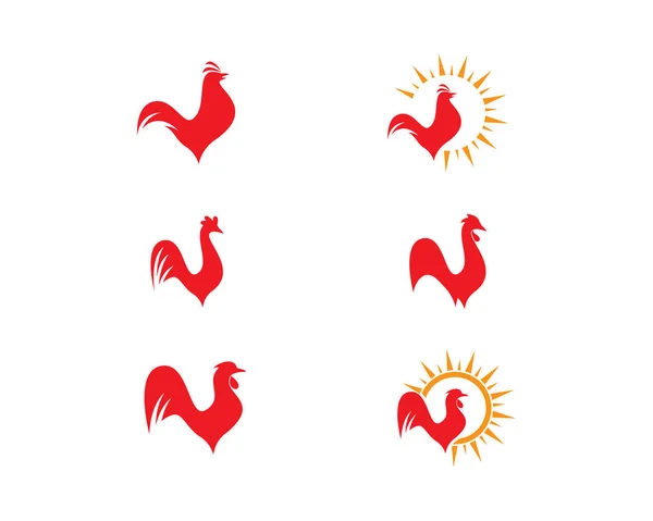 Rooster Logo Plantilla Vector Icono Ilustración Diseño — Vector de stock