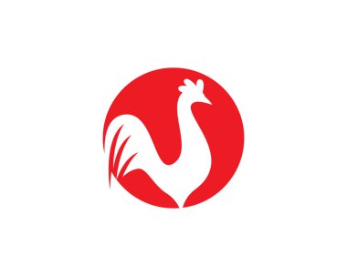 Rooster logosu vektör ikonu çizimi tasarımı