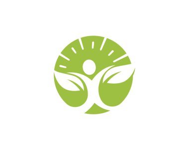 İnsan karakteri logosu çizim vektörü tasarımı