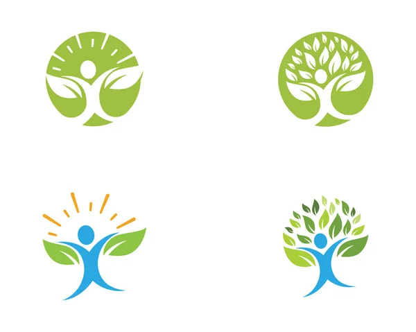 Logo Karakter Manusia Tanda Gambar Desain Vektor - Stok Vektor