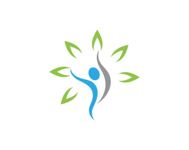 İnsan karakteri logosu çizim vektörü tasarımı