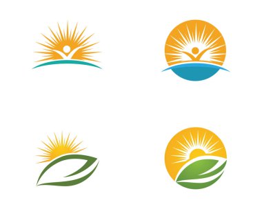 Yeşil ağaç yaprağı ekoloji doğa elementi vektörü logoları