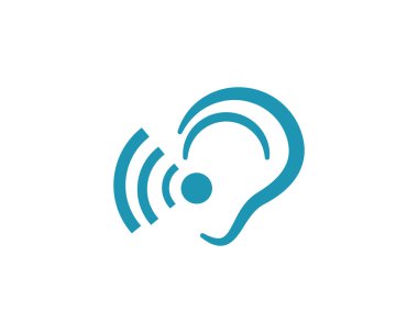 İşitme Logosu Şablon vektör tasarımı