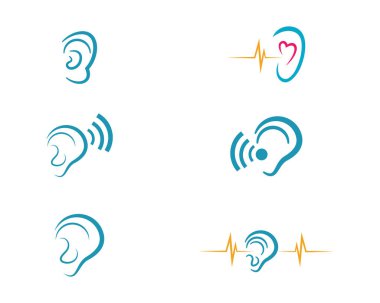 İşitme Logosu Şablon vektör tasarımı