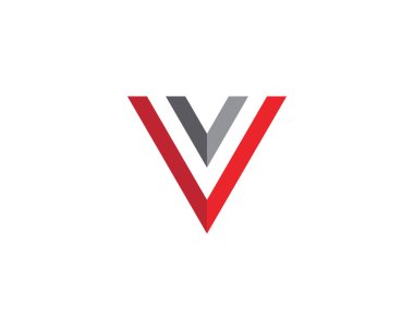 V Harfi Logo Şablonu vektör resimleme tasarımı