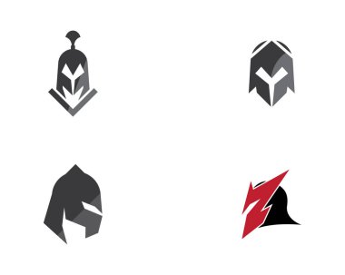 Spartalı miğfer logosu vektör simgesi tasarımı