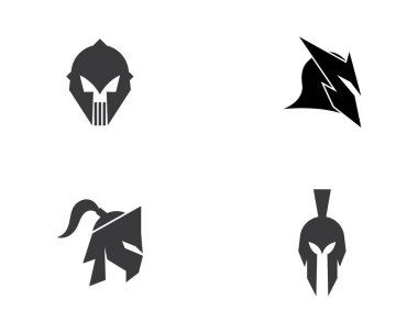 Spartalı miğfer logosu vektör simgesi tasarımı