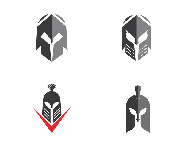 斯巴达头盔标识模板矢量图标设计 — 图库矢量图片