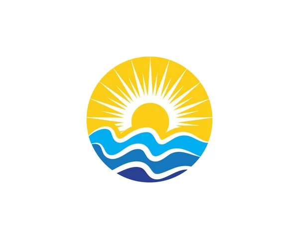 Logo Desain Vektor Ikon Gelombang Air - Stok Vektor