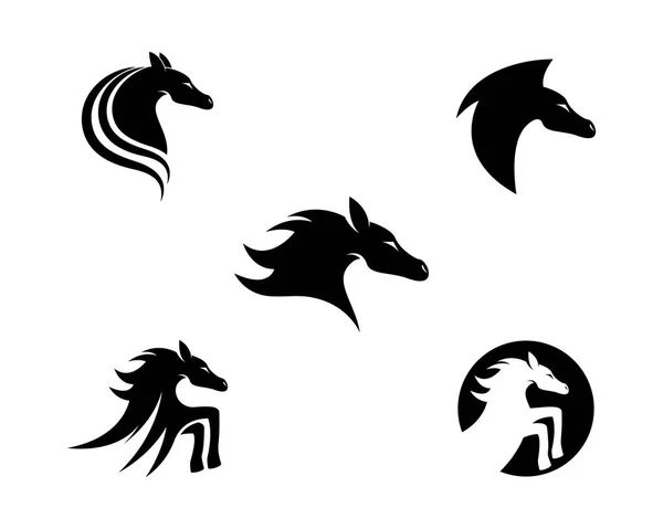 Szablon Logo Konia Wektor Ikona Projekt Ilustracji — Wektor stockowy