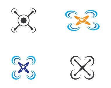 Drone logo vektör tasarım çizimi illüstrasyonu
