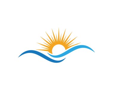 Su dalgası simgesi vektör çizim logosu