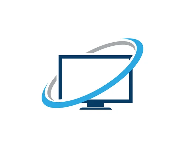 Lcd Led Monitor Ícone Vetor Ilustração Design Logotipo — Vetor de Stock