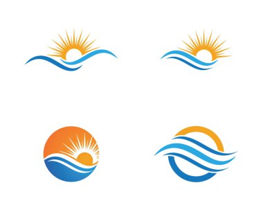 Su dalgası simgesi vektör çizim logosu