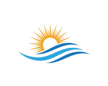 Su dalgası simgesi vektör çizim logosu