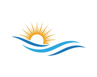 Su dalgası simgesi vektör çizim logosu