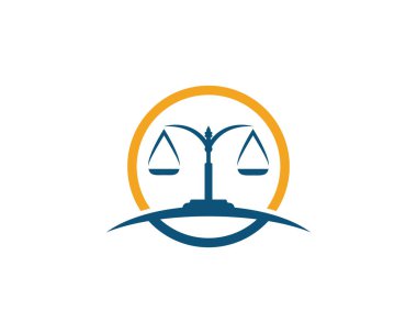 Adalet Kanunu Logo Şablonu vektör yanıltma tasarımı