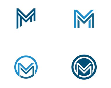 M Harfi Logo Şablonu vektör çizimi tasarımı