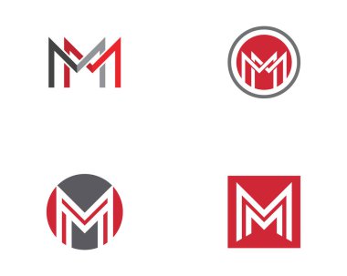 M Harfi Logo Şablonu vektör çizimi tasarımı