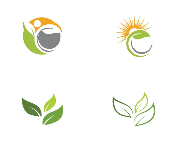 Logo Van Groene Boomblad Ecologie Natuur Element Vector — Stockvector