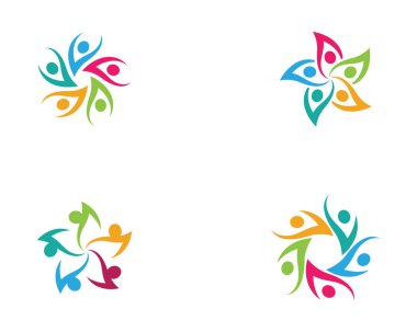 Topluluk, ağ ve sosyal simge tasarım şablonu