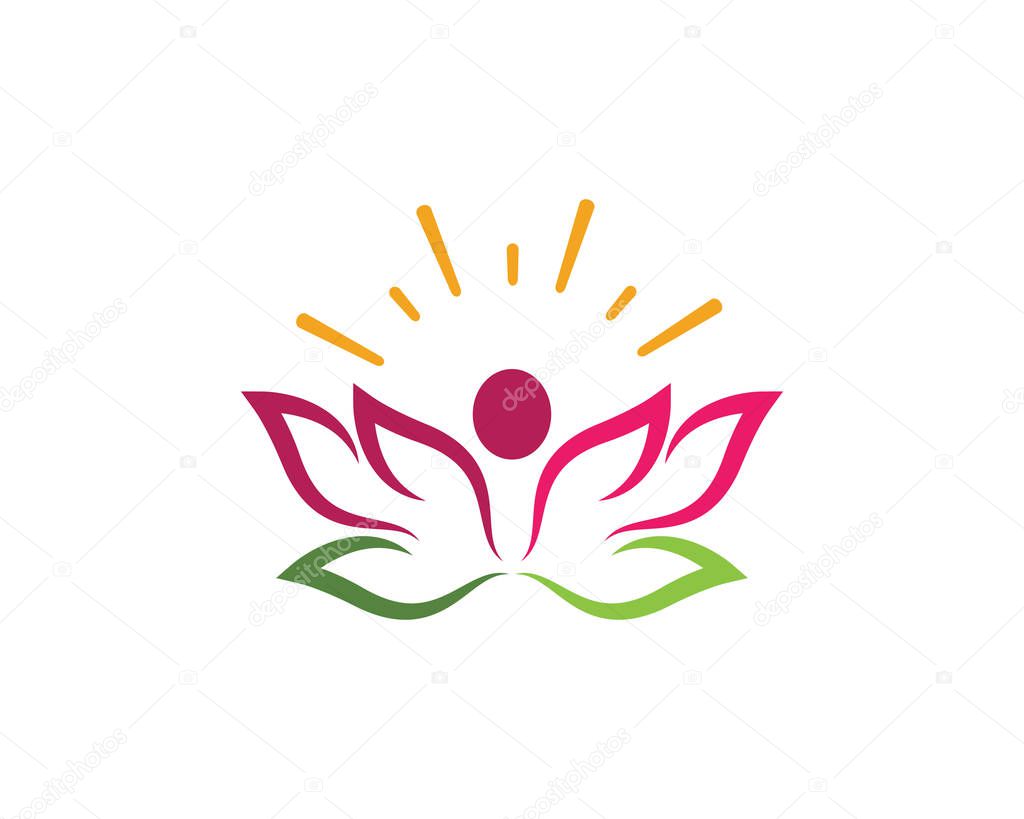 Beauty Vector lotus flowers design logo Template icon