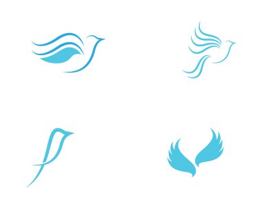 Kuş kanadı güvercin logosu vektör çizimi