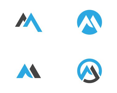 M Harfi Logo Şablonu vektör çizimi tasarımı