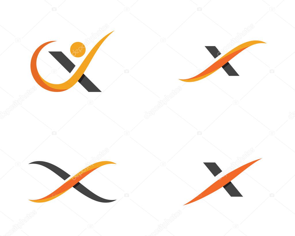 X Letter Logo Template vector icon illustration design