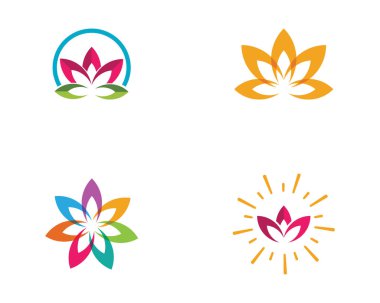 Güzellik Vektörü Nilüfer çiçekleri logo şablonu tasarımı simgesi