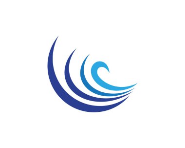 Su dalgası simgesi vektör çizim logosu