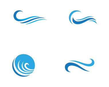 Su dalgası simgesi vektör çizim logosu
