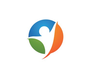 İnsan karakteri logosu çizim vektörü tasarımı