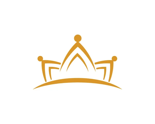 Crown Logo Template Vetor Ícone Ilustração Design — Vetor de Stock