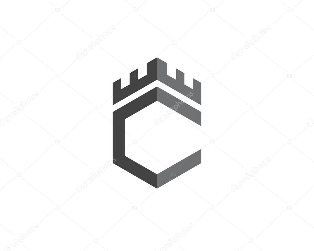 Castle vector illustration icon Logo Template design
