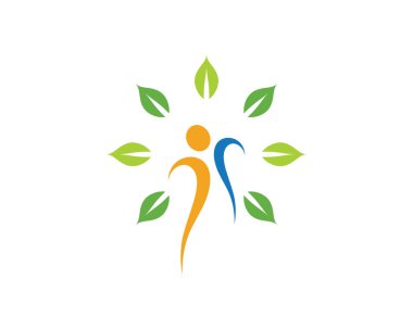 İnsan karakteri logosu çizim vektörü tasarımı