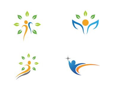İnsan karakteri logosu çizim vektörü tasarımı