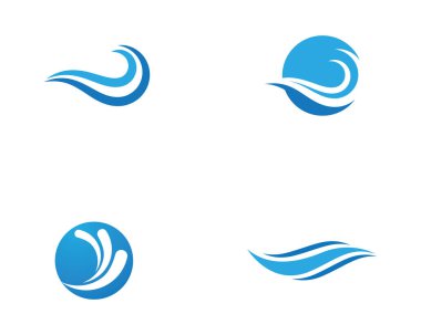 Su dalgası simgesi vektör çizim logosu