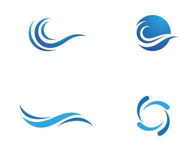 Su dalgası simgesi vektör çizim logosu