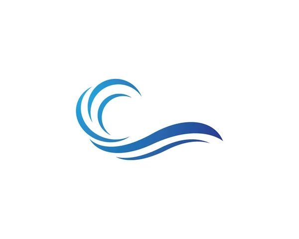 Acqua Onda Icona Vettoriale Illustrazione Disegno Logo — Vettoriale Stock